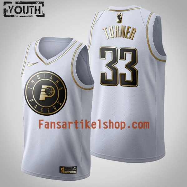NBA Indiana Pacers Trikot Myles Turner 33 Nike 2019-2020 Weiß Golden Edition Swingman - Kinder